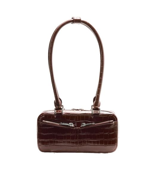 Self-Portrait Brown Embossed Mini Shoulder Bag