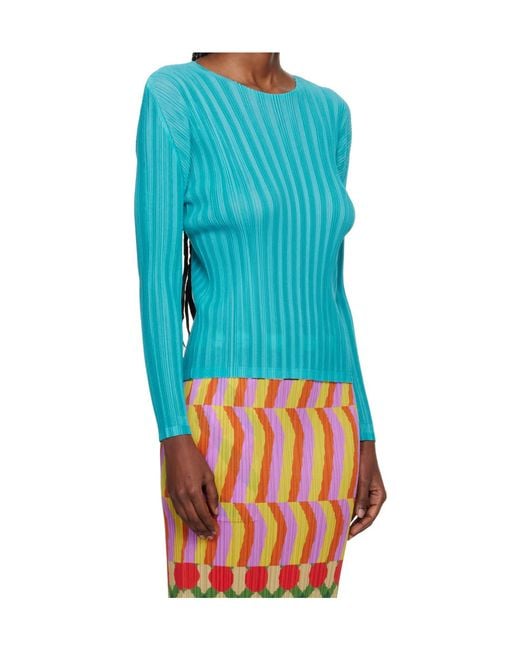 Pleats Please Issey Miyake Blue Rib Pleats January Pleated Cover-Up