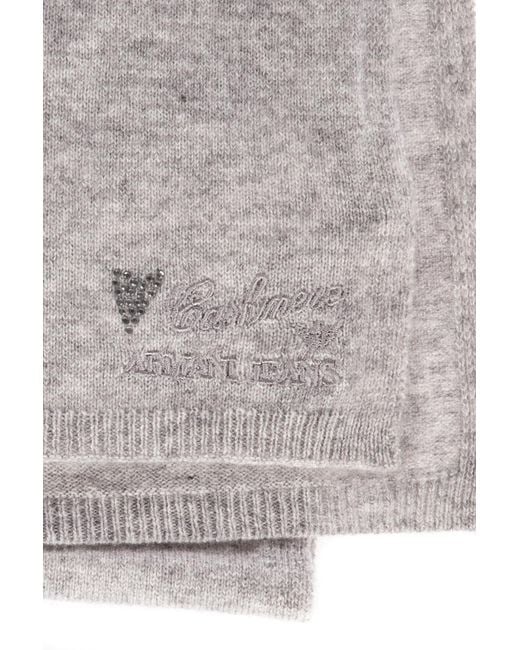 Armani Jeans White Logo Knitted Scarf for men