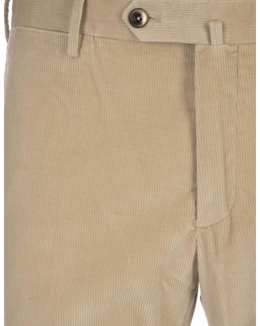 Pt Pantaloni Natural Pt Torino Corduroy Straight Leg Trousers for men