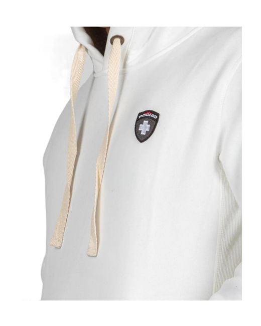 PODHIO White Shield Logo-Patch Drawstring Hoodie for men