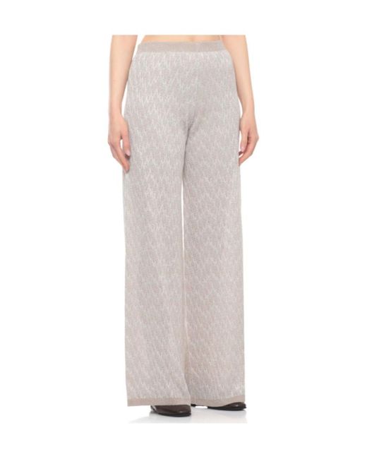 D.exterior Gray Patterned Palazzo Pants