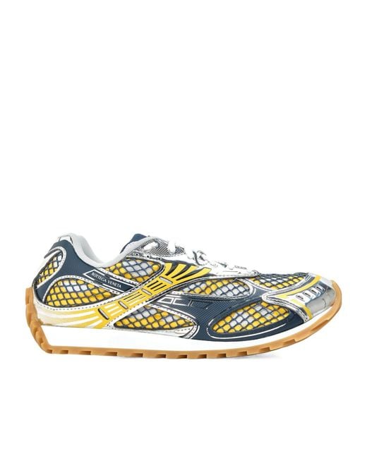 Bottega Veneta Blue Color Blocked Low Top Trainers for men