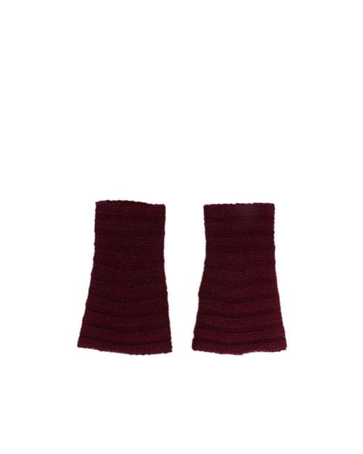 Lisa Yang Red Ribbed Gloves