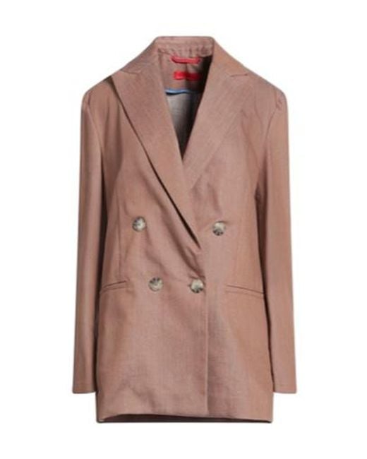 MAX&Co. Brown Double-Breasted Suit Jacket