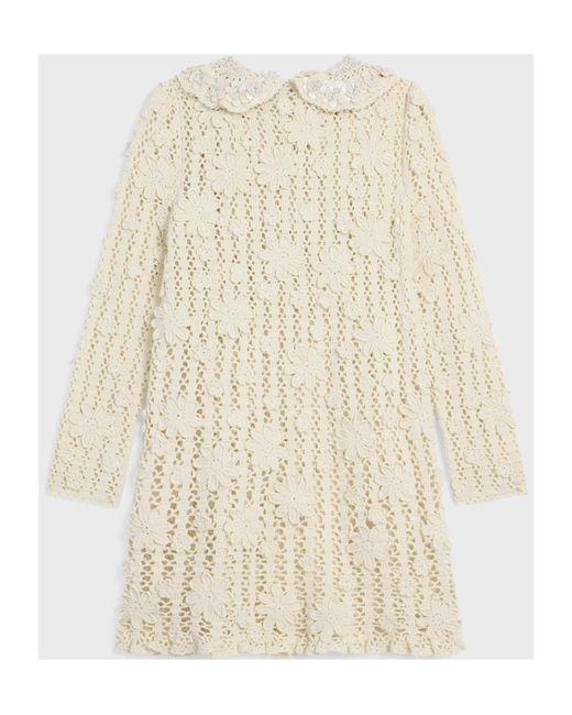 Céline Natural Embroidered Mini Dress