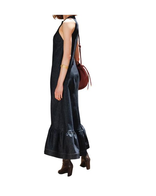 Zeus + Dione Blue Daphne Sleeveless Midi Dress