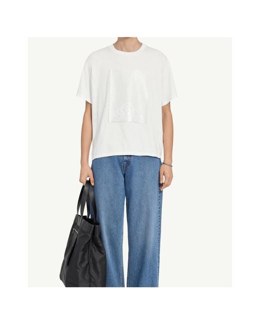 MM6 by Maison Margiela White Graphic T-Shirt for men