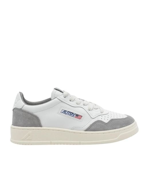 Autry White Medalist Leather Sneakers