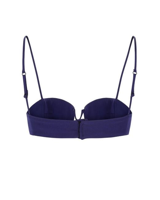 Stella McCartney Blue Spaghetti Strapped Satin Bra Top
