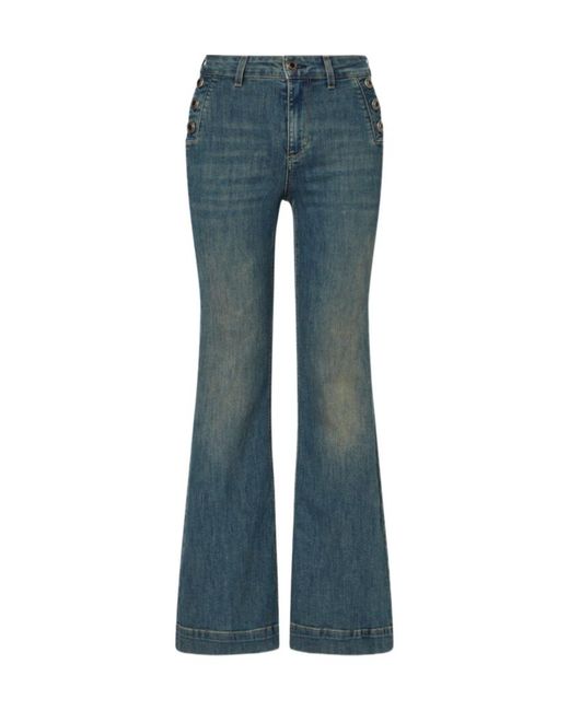 Liu Jo Blue Faded Flared Jeans