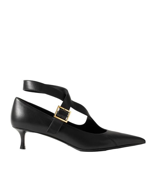Khaite Black 45Mm Sloan Buckle-Strap Pumps