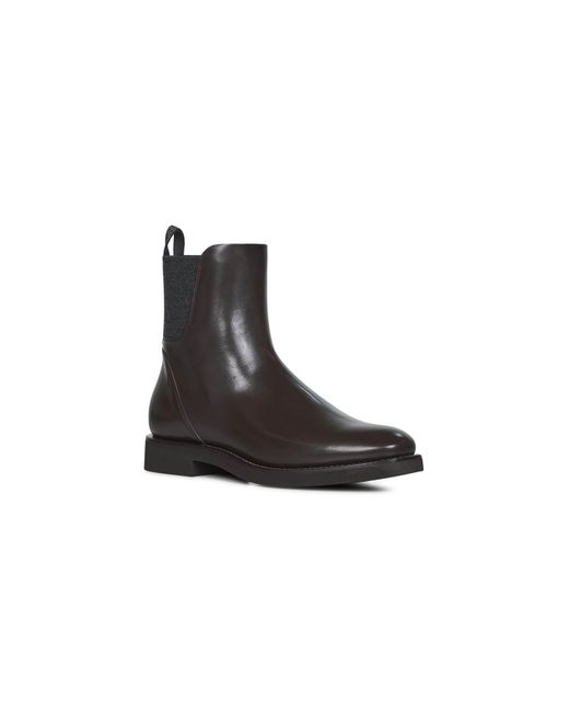 Brunello Cucinelli Brown Round Toe Ankle Boots