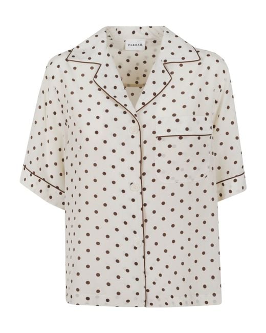 P.A.R.O.S.H. White P.A.R.O..H. Polka-Dot Piped Shirt