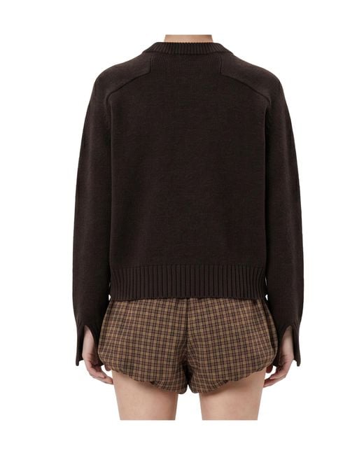 Soeur Black Ribbed Knit Sweater