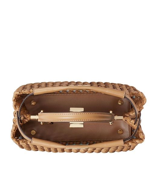 Fendi Brown Cappuccino-Colored Woven Leather Bag