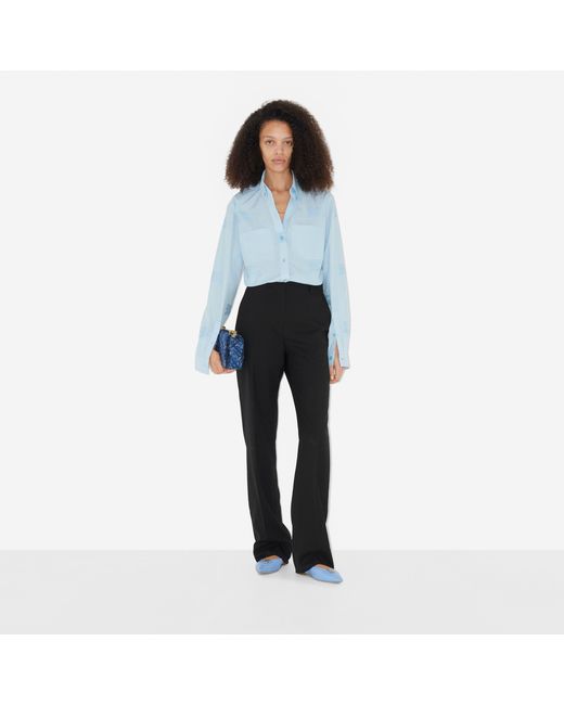 Burberry Blue Ekd Cotton Oversized Shirt