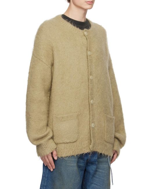Acne Natural Long Sleeved Button-Up Cardigan for men