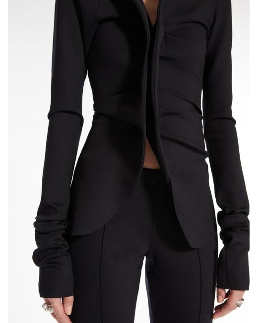 Sportmax Black Single-Breasted Long-Sleeved Blazer