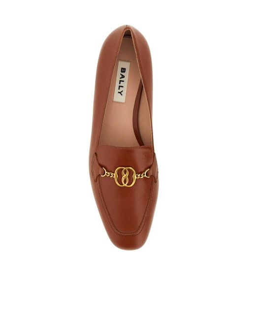 Bally Brown Logo Loafers
