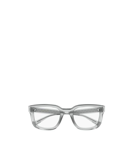 Gucci Metallic Eyewear Square Frame Glasses for men