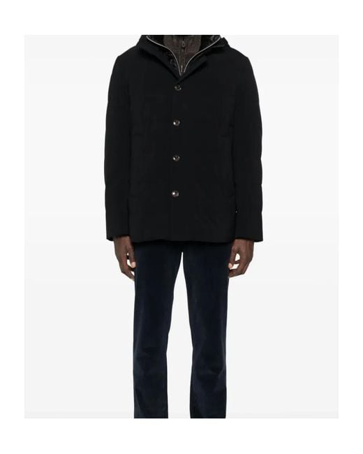 Montecore Black Hooded Down Jacket for men