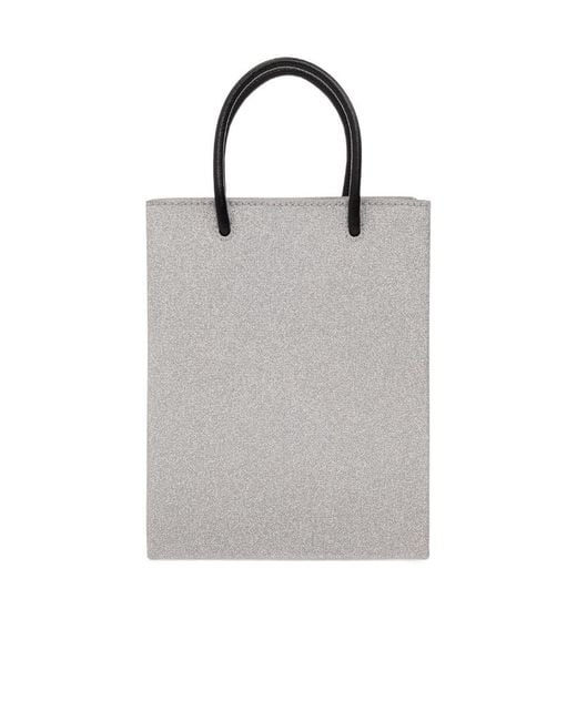 Balenciaga Gray Blondie Glitter-Embellished Shoulder Bag