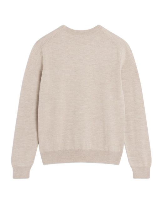 Maison Kitsuné White Maison Kitsun Bold Fox Head Patch Knitted Jumper for men