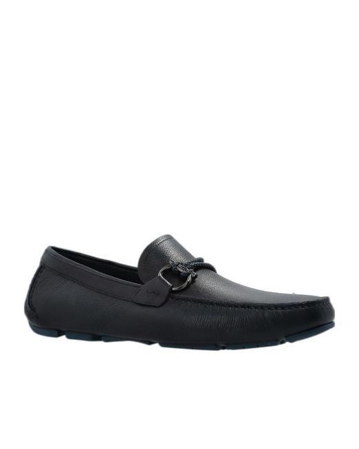 Ferragamo Black Flat Tops With Loafers for men