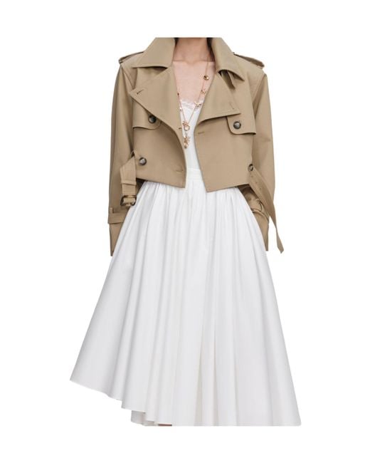 Self-Portrait White Cropped Trench Jacket