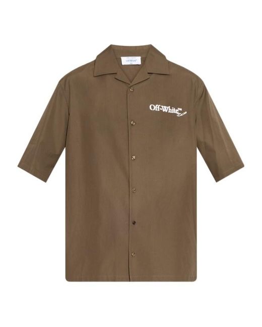 Off-White c/o Virgil Abloh Men's Brown Arrows Printed Short