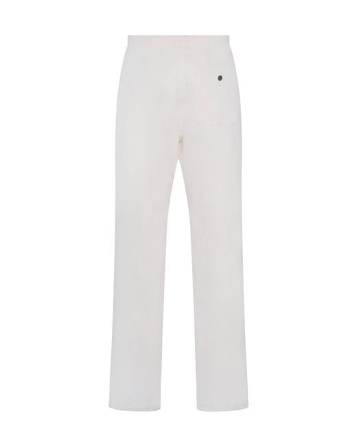 The Row White Casual Pants With Belt Loops