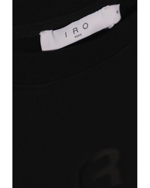 IRO Black Olinda Short-Sleeved Sweatshirt