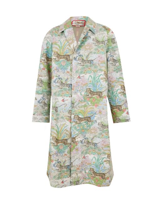 Gucci Green Tiger Waterproof Trench Coat for men