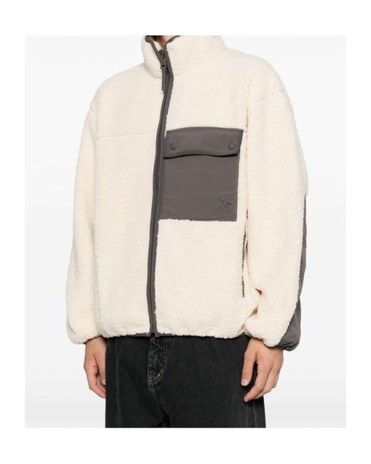 Maison Kitsuné Natural Maison Kitsuné Panelled Fleece Jacket for men