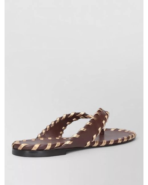 Gianvito Rossi Brown Braided Thong Strap Flat Sandals