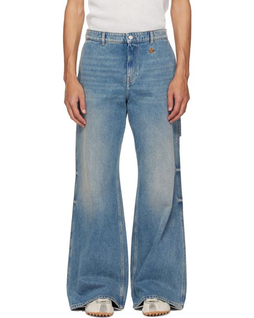 Courreges Blue Wide-Leg Jeans for men