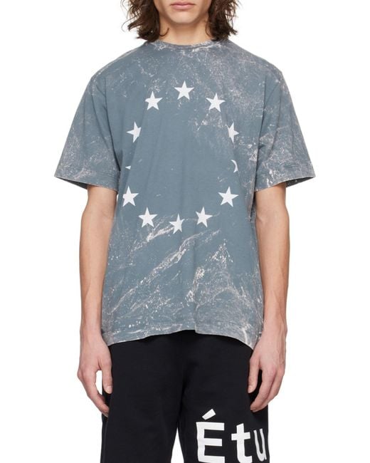 Etudes Studio Gray Star-Print Cotton T-Shirt for men