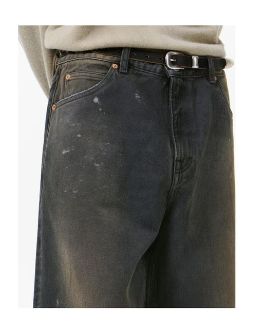 Our Legacy Gray Capri Wide-Leg Denim Shorts for men