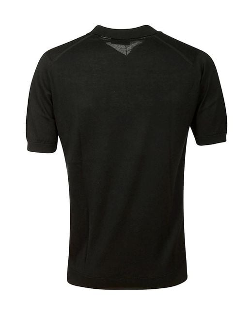 John Smedley Black Noah Polo Shirt for men