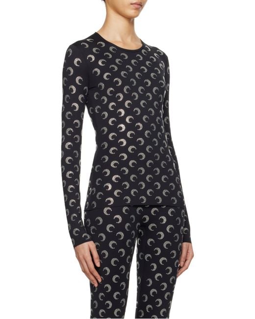 MARINE SERRE Black Moon Printed Crewneck T-Shirt