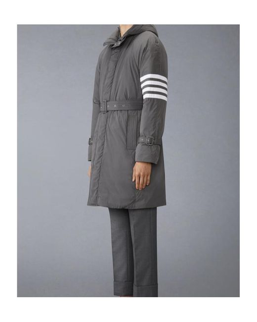 Thom Browne Gray Twill-Bar Parka for men
