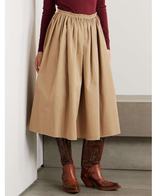 Gabriela Hearst Natural Pleated Skirt