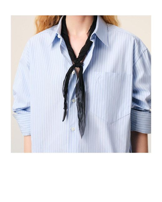 AMI Black Crumpled Scarf for men