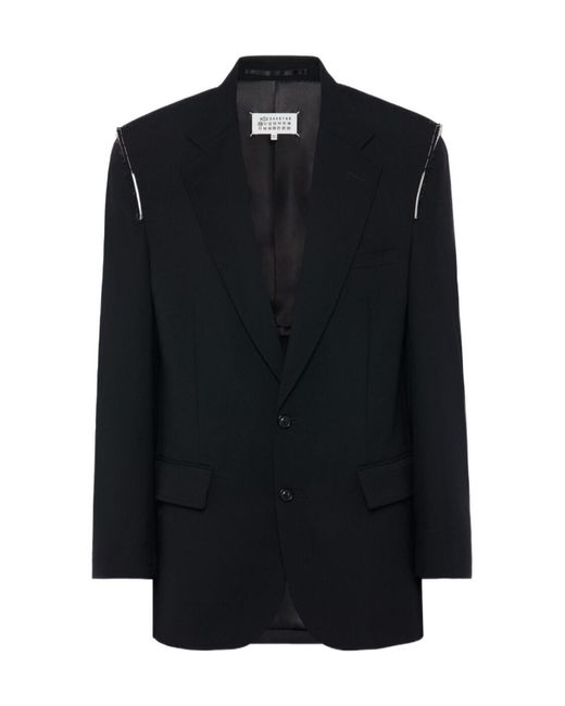 Maison Margiela Black Single-Breasted Tailored Blazer for men