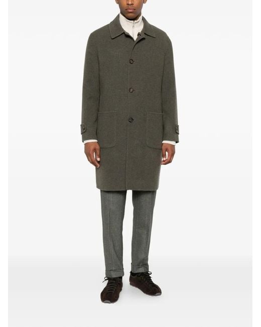 Eleventy Gray Button-Fastening Coat for men