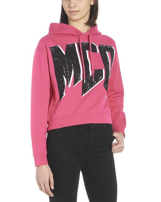 McQ Alexander McQueen Pink Mcq Logo Printed Hoodie