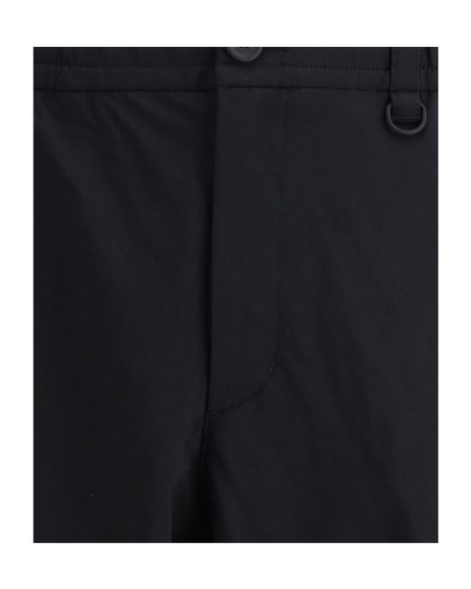 Herno Black Laminar Pleated Cargo Pants for men