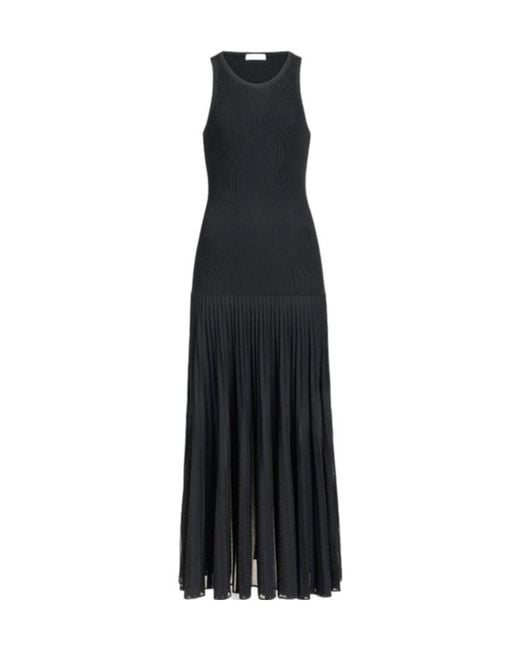Alaïa Black Alaïa Pleated Knit Maxi Dress
