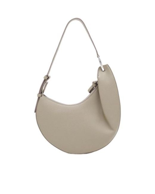 Emporio Armani Gray Grained-Leather Shoulder Bag